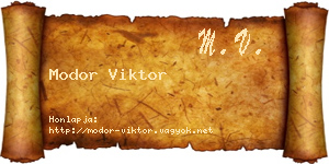 Modor Viktor névjegykártya