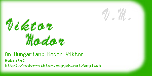 viktor modor business card